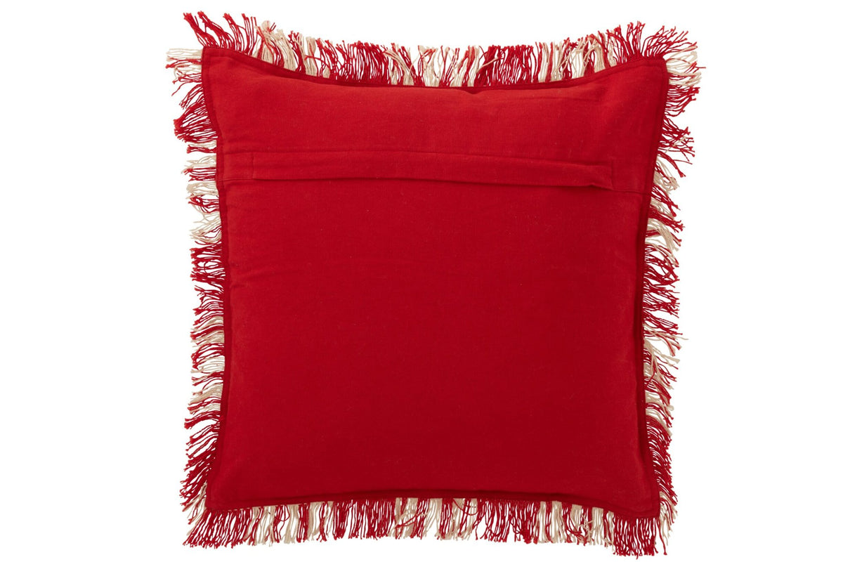 Kerstkussen geruit rood/wit, 45x45cm