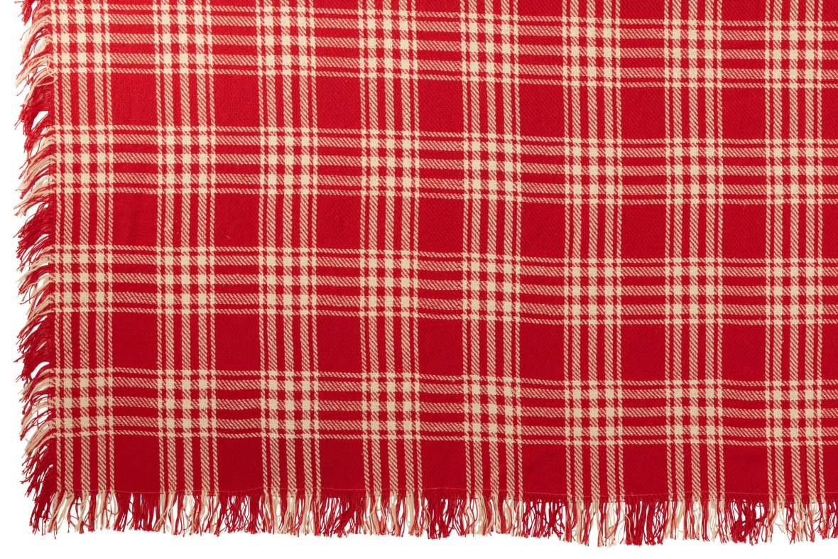 Kerstplaid geruit rood/wit, 130x180cm