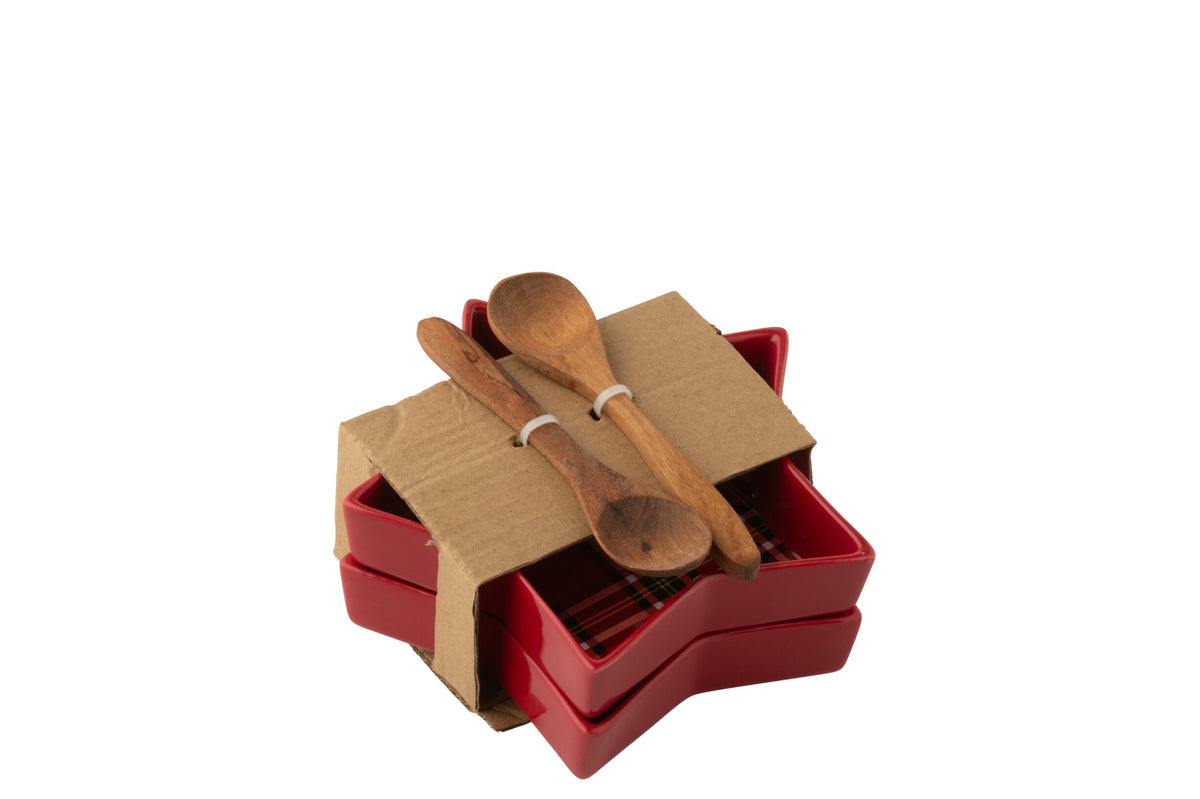 Schaaltjes Ster Kerst, set van 2