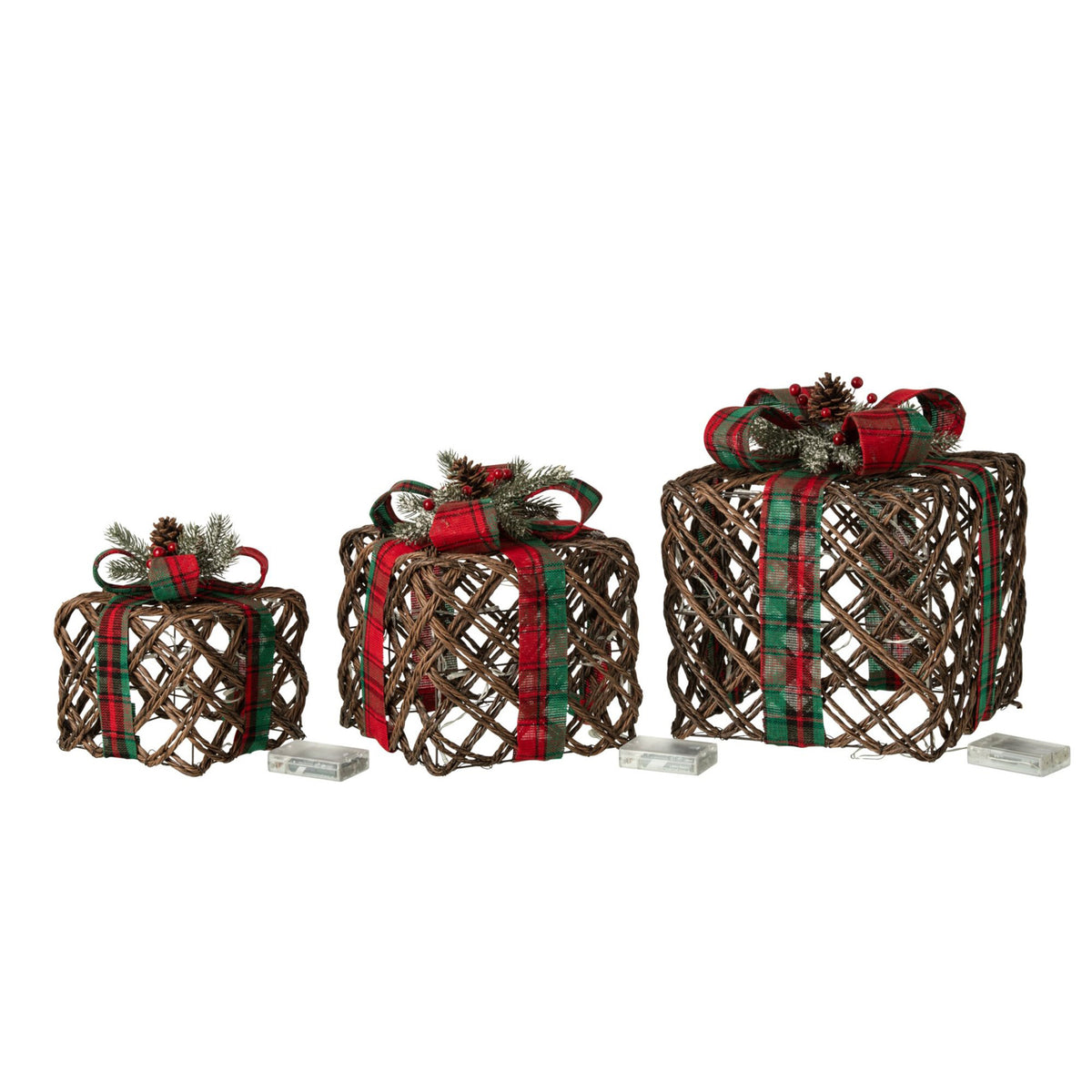 Decoratieve Cadeaudozen met led, set van 3