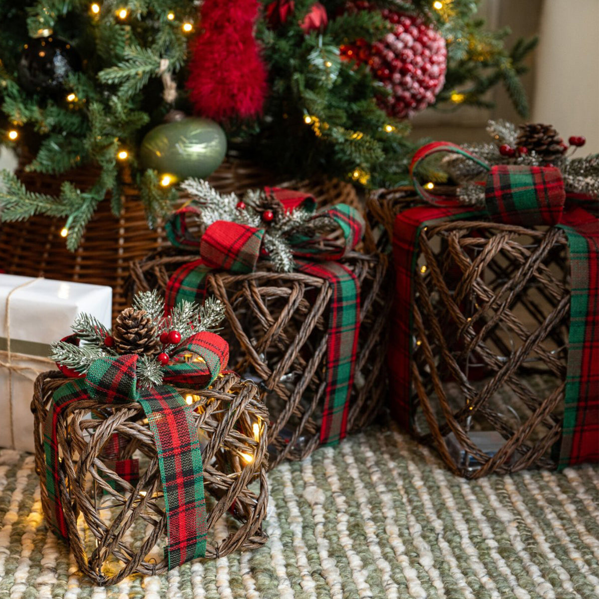 Decoratieve Cadeaudozen met led, set van 3