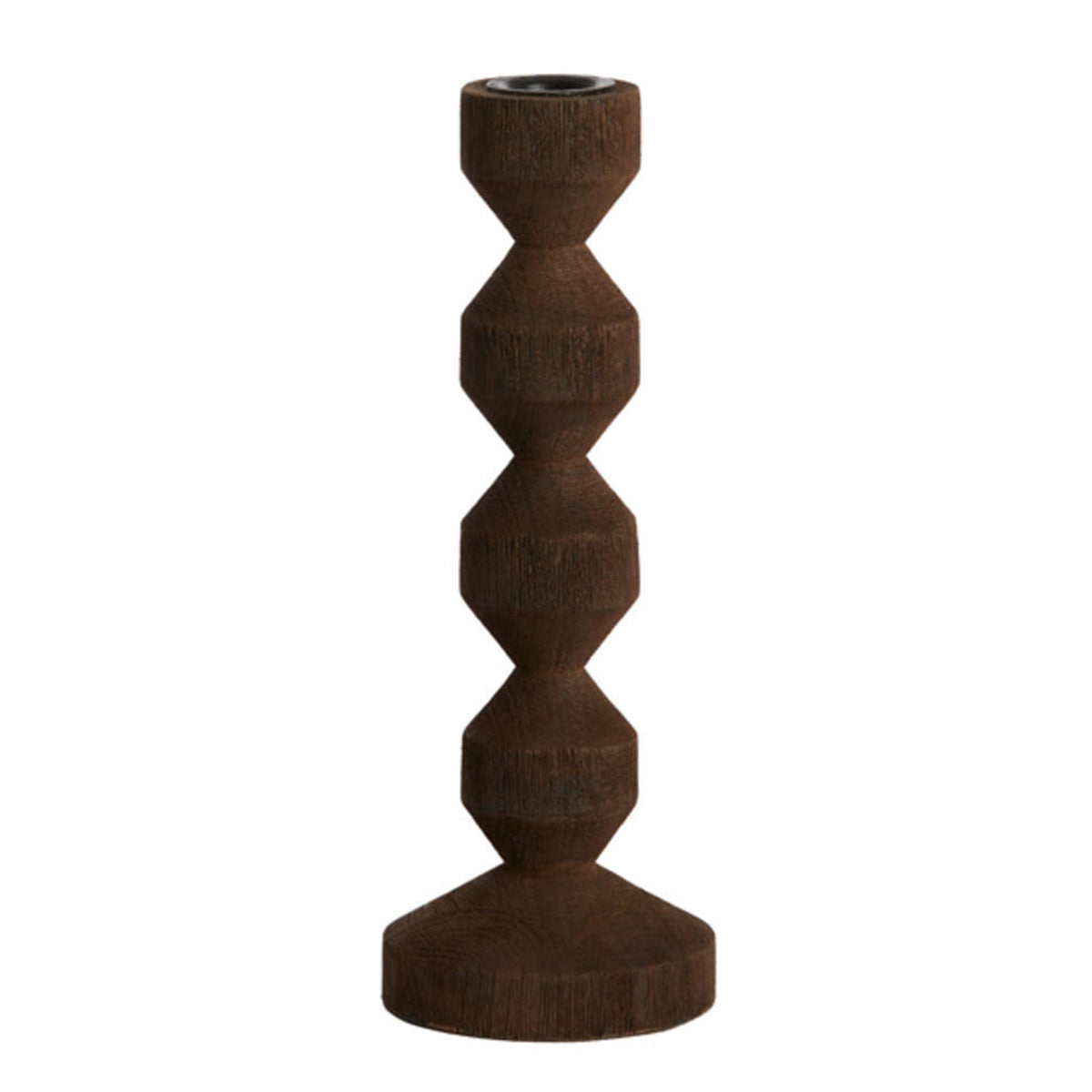 Houten kandelaar Dozza donkerbruin, 25 cm
