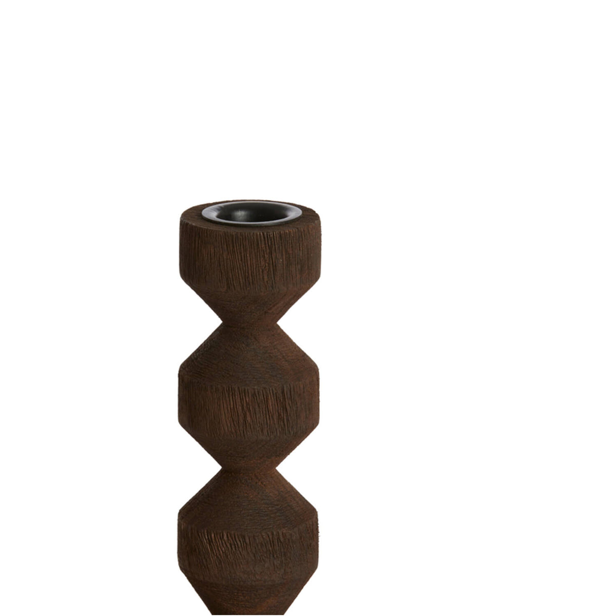 Houten kandelaar Dozza donkerbruin, 25 cm