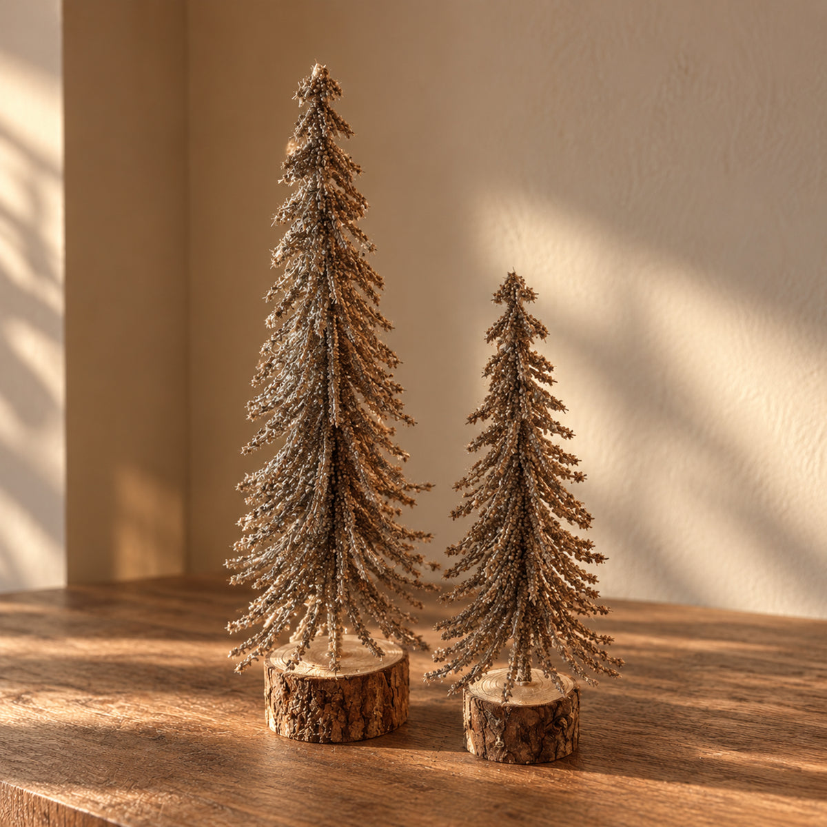 Decoratief kerstboompje bruin, groot