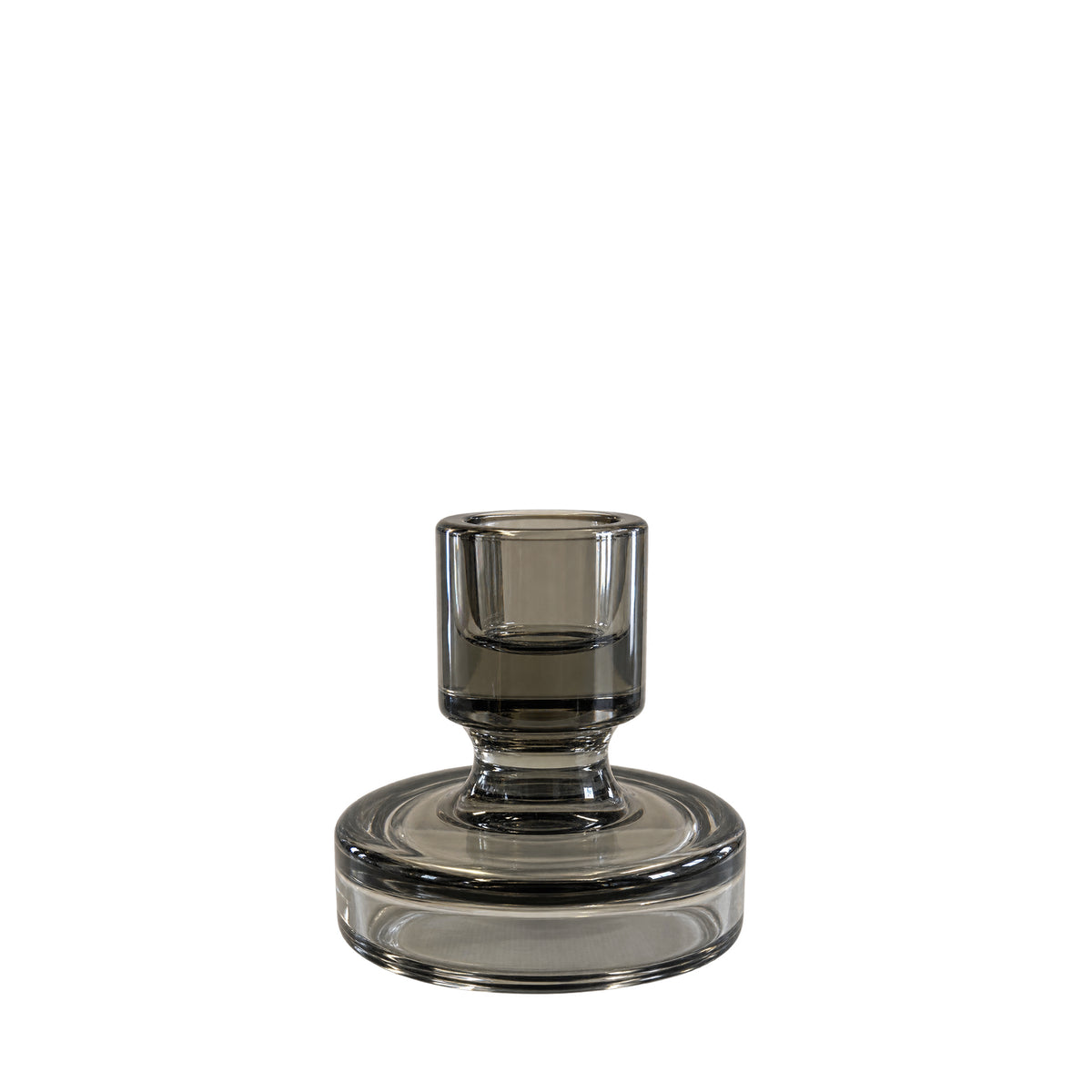 Glazen kandelaar smoke, 8cm