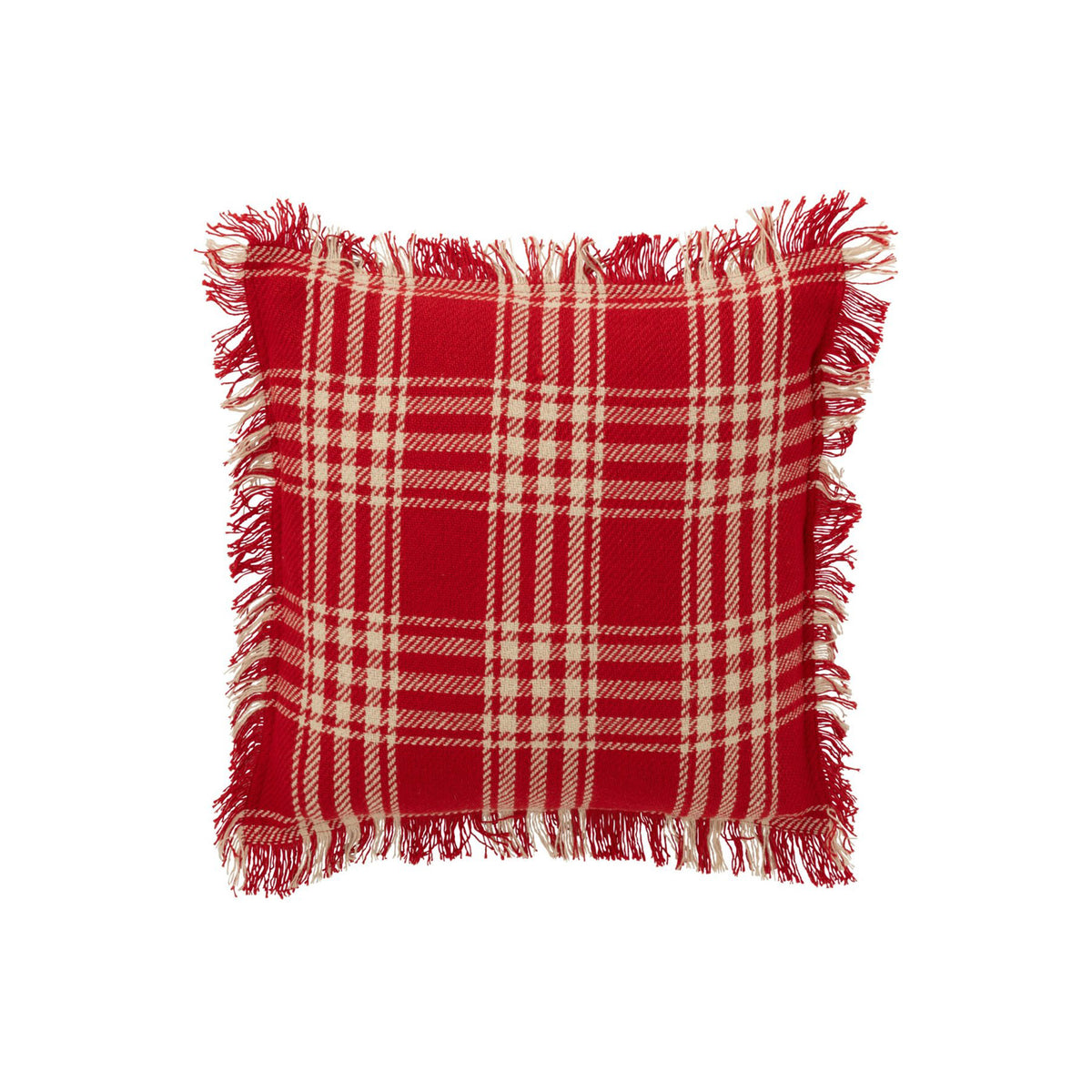 Kerstkussen geruit rood/wit, 45x45cm