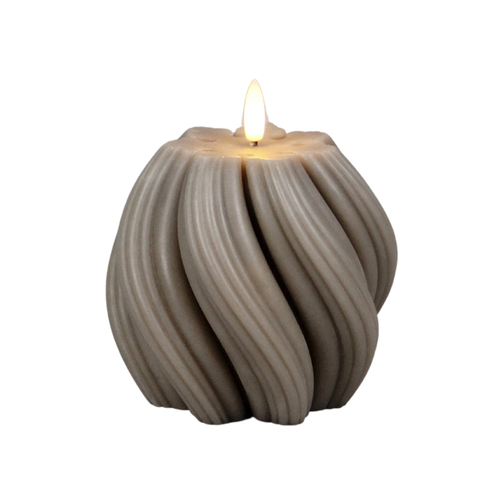 LED Twist Kaars Taupe