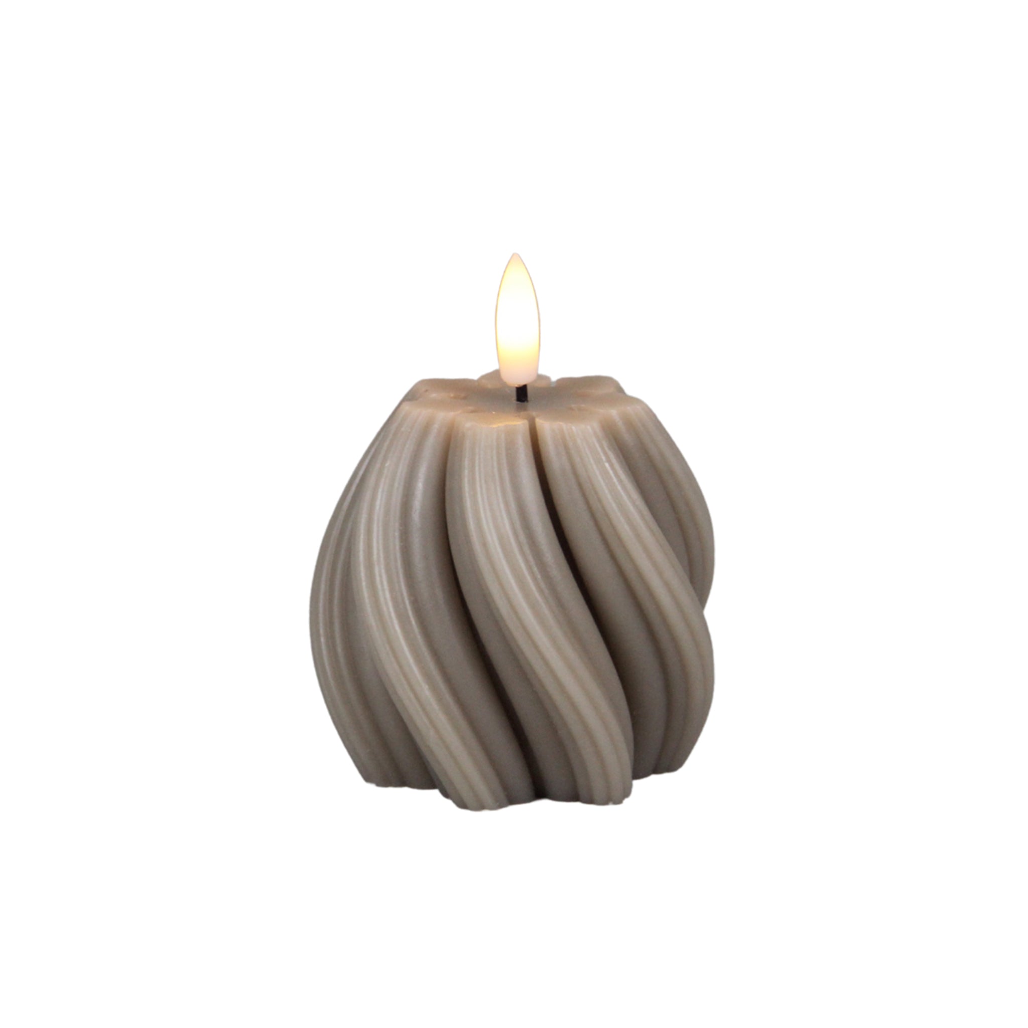 LED Twist Kaars Taupe