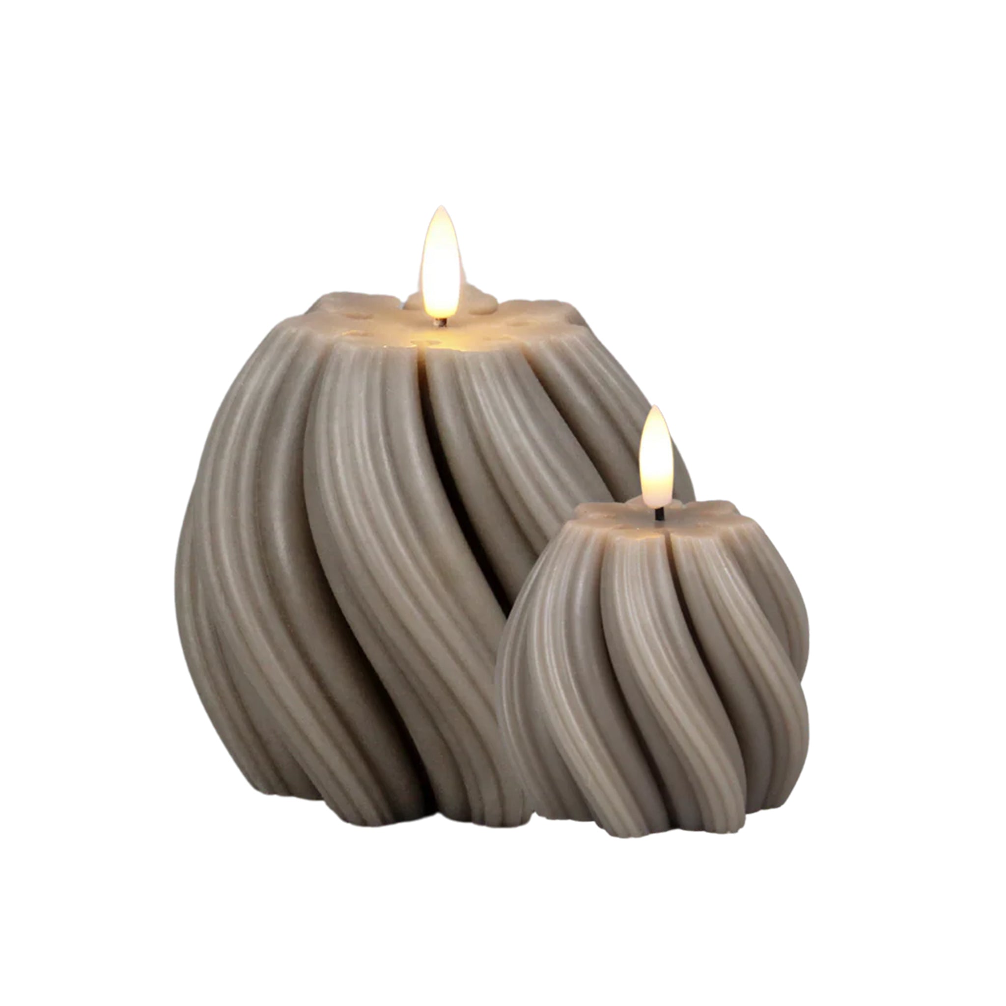 LED Twist Kaars Taupe