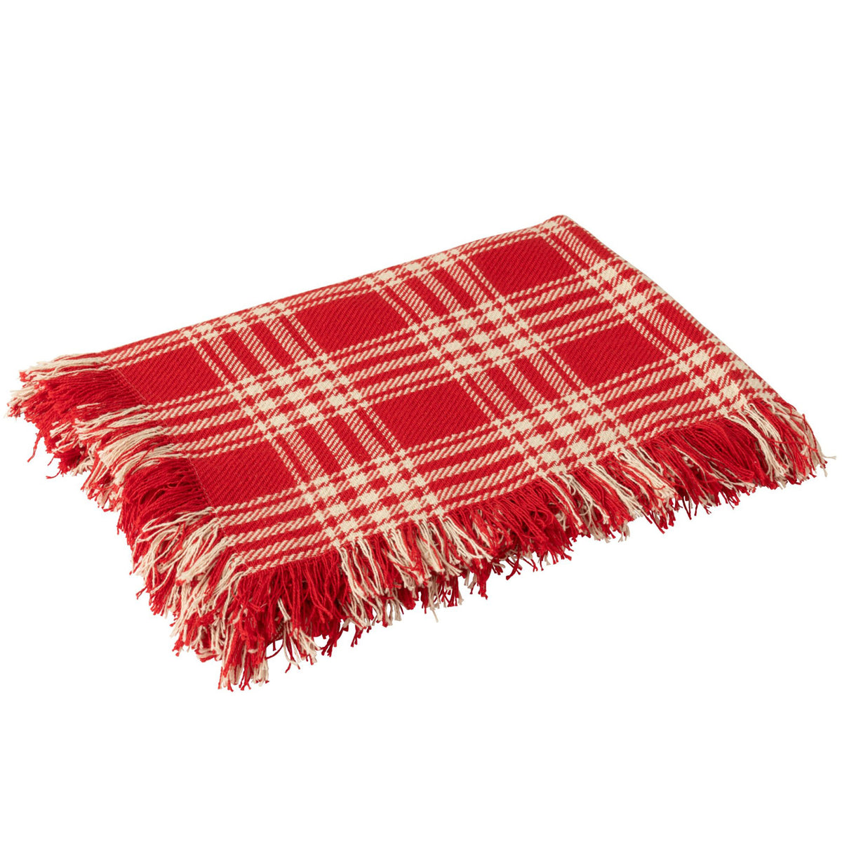 Kerstplaid geruit rood/wit, 130x180cm